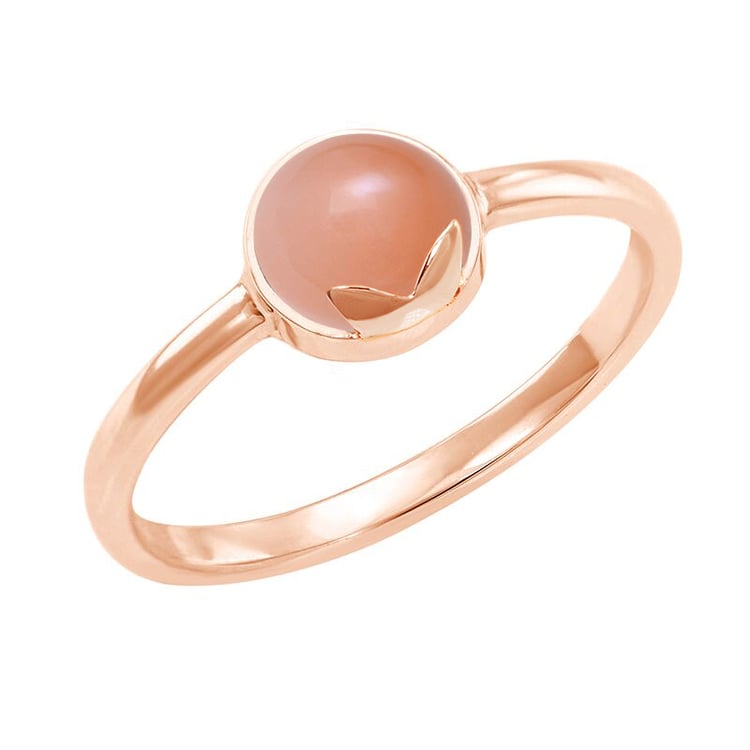 Goldring mit Cabochon-Mondstein in Peach Yana 44793