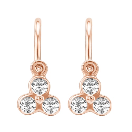 Goldene Kinderohrringe mit Lab Grown Diamanten Jasmine