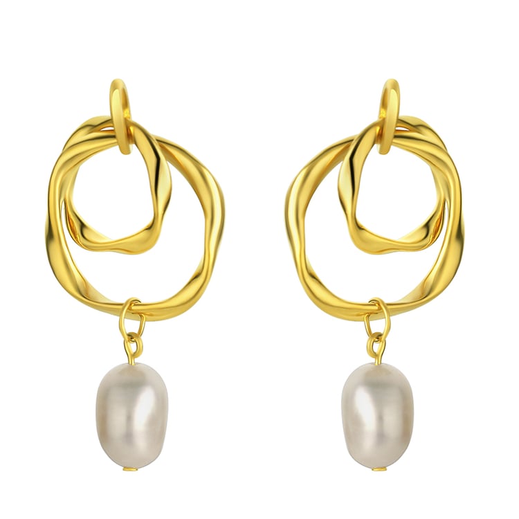 Vergoldetes Schmuckset mit Perlen Cameron 100832