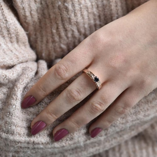 Vintage Verlobungsring mit schwarzem Diamant Lerien