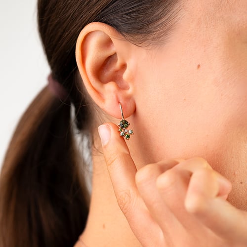 Schmuckset aus Cluster Schmuck mit Moldaviten, Saphiren und Diamanten Zino