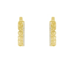 Runde Ohrringe mit Diamanten und Herzen Luba