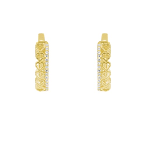 Runde Ohrringe mit Diamanten und Herzen Luba