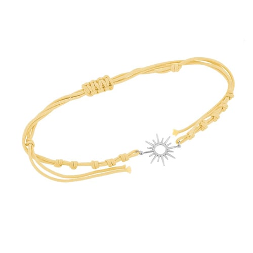 String-Armband mit einer silbernen Sonne Sun