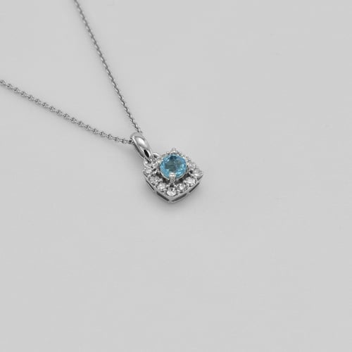 Anhänger mit Aquamarin und Diamanten Ketzia