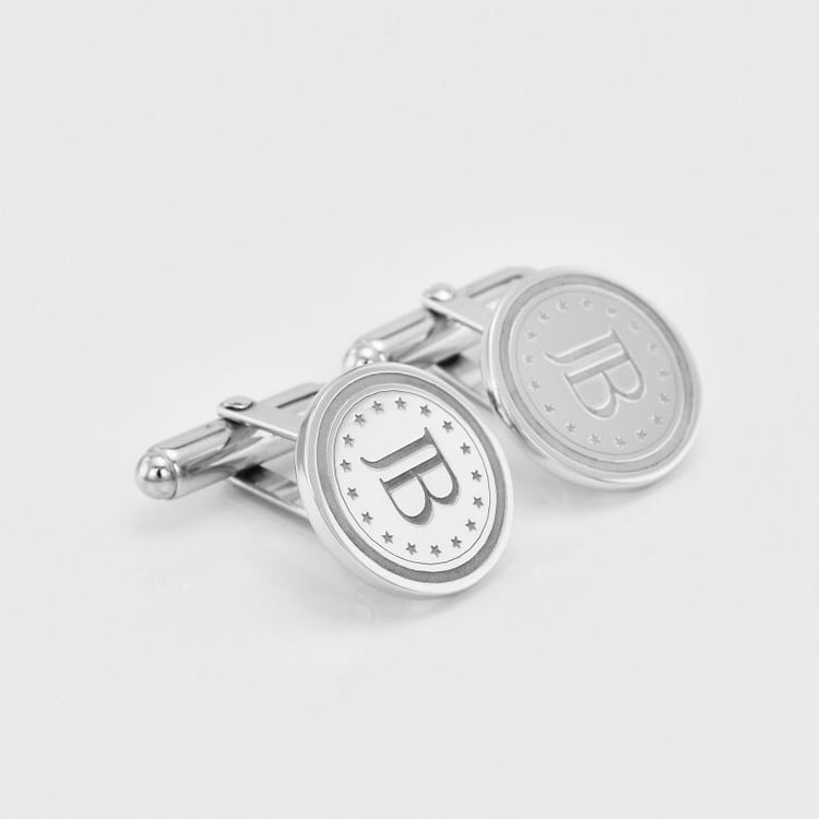 Runde Manschettenknöpfe mit Multi-Gravur aus Silber Juan 19570