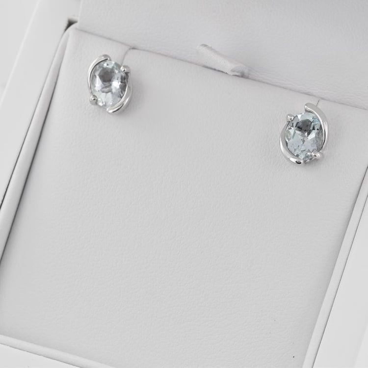 Aquamarin Ohrstecker in Silber 31837