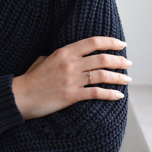 Goldring mit Rohdiamant Gianni