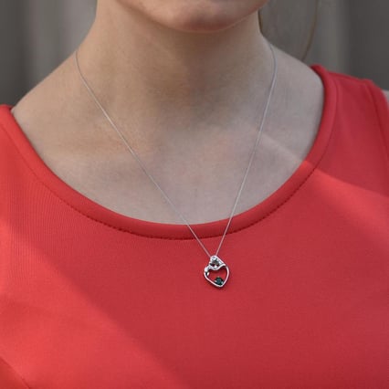 Anhänger Mutter und Kind mit Diopsid und Diamant Ella