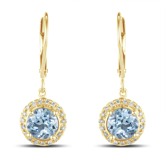 Ohhringe mit Aquamarinen und Diamanten Mayanka 85657