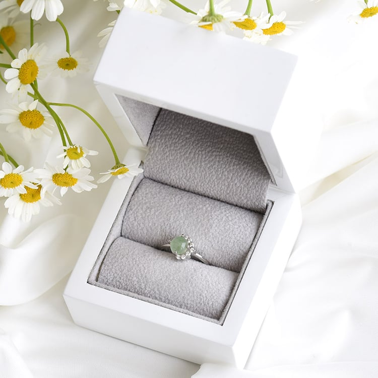 Goldener Ring mit Avanturin und Diamanten Ammiel 82102