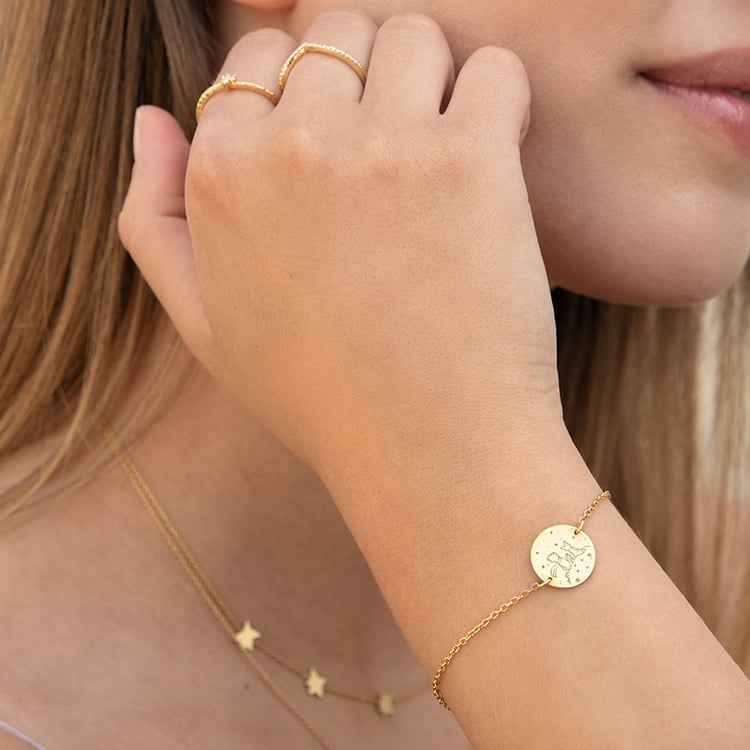 Armband Der Kleine Prinz mit Fuchs und Gravur aus Silber 122448