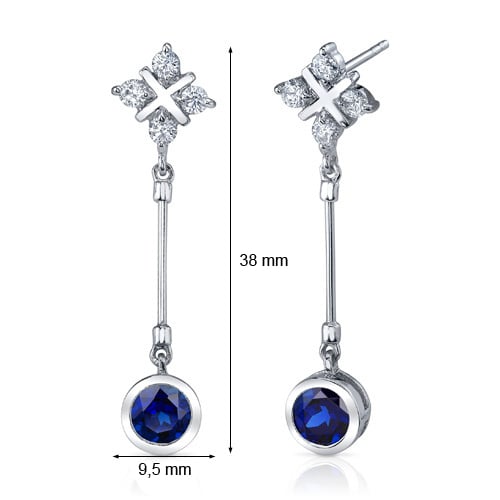 Silberne Ohrringe mit Saphiren und Zirkonia Zeya 21142