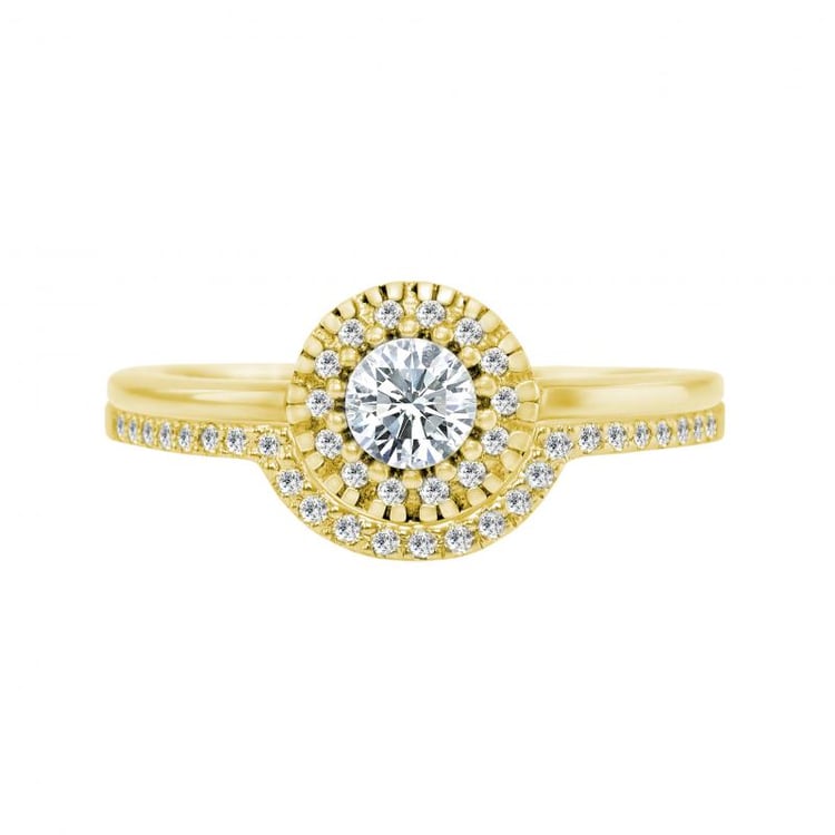 Verlobungsset mit Halo Ring und Diamanten Lieta 24358