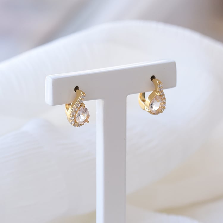 Silberne Ohrringe mit Morganiten und Zirkonia Rina 67958