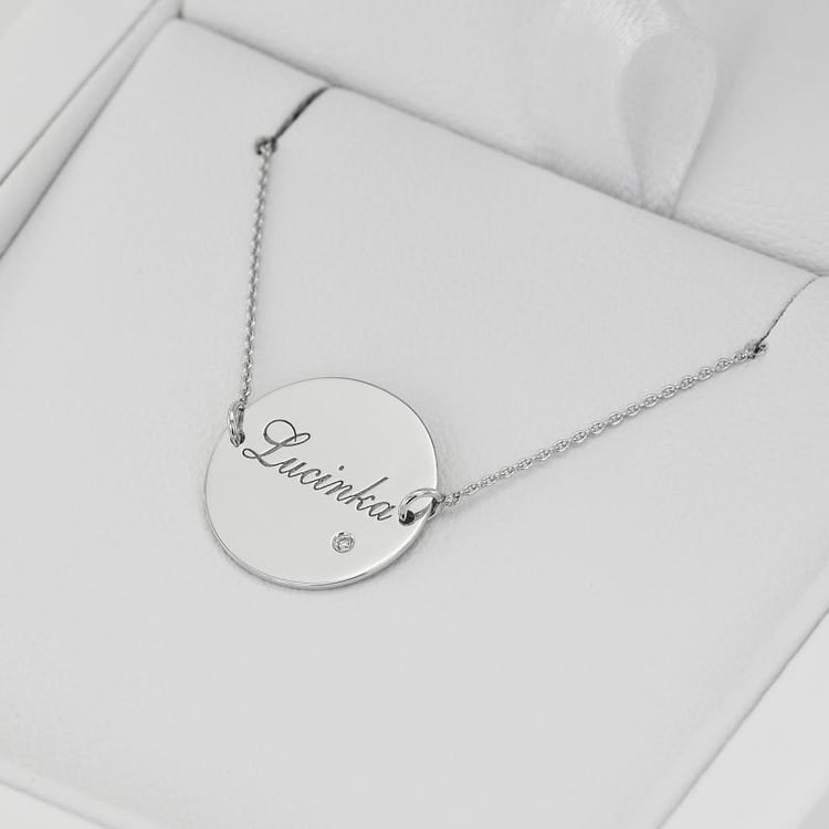 Platinarmband mit Diamant und Wunschgravur Shalek 70536