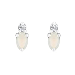 Goldene Cluster-Ohrringe mit Opalen und Diamanten Herve