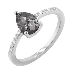 Goldener Ring mit Salt and Pepper Diamanten und Lab Grown Diamanten Padma