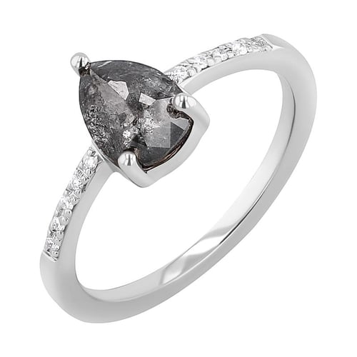 Goldener Ring mit Salt and Pepper Diamanten und Lab Grown Diamanten Padma