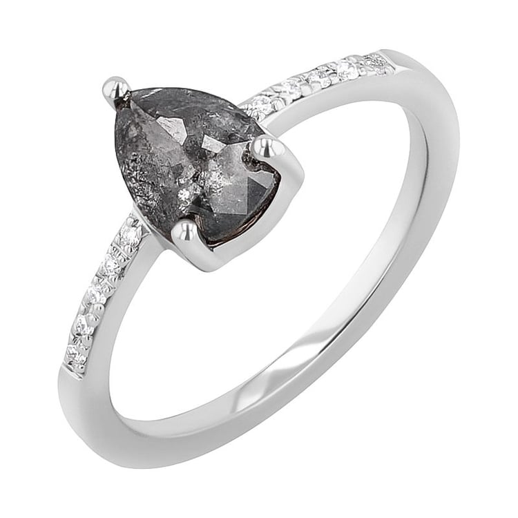 Goldener Ring mit Salt and Pepper Diamanten und Lab Grown Diamanten Padma