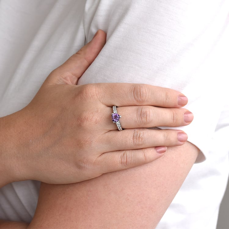 Amethystherz im Silberring Bailey 84696
