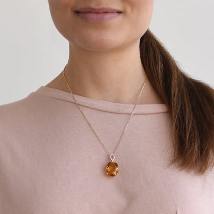 Anhänger mit Citrin, Turmalin und Diamanten Ienje
