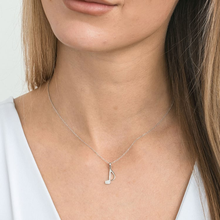 Anhänger aus Gold mit Lab Grown Diamanten in Form einer Note 163705