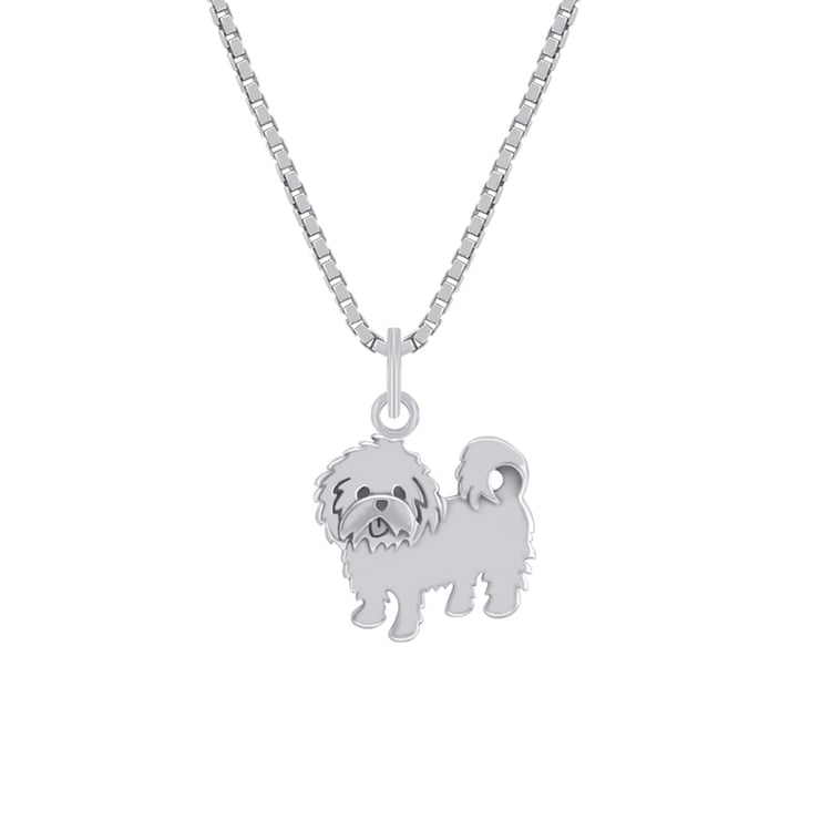 Kettenanhänger in Silber als maltesischer Hund Maltese