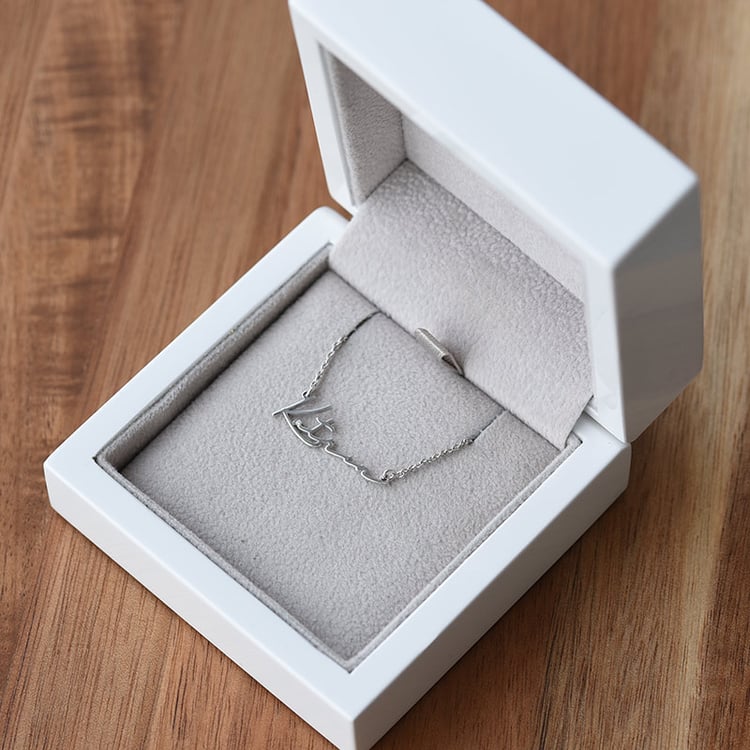 Goldene Namenskette mit Gravur Ihrer Wahl und Diamant Dovev 70864