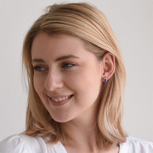 Goldene Ohrringe mit Saphiren und Diamanten Elina