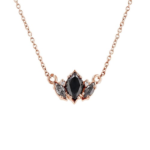 Halskette mit Salt and Pepper Diamanten in Marquise Form Everline