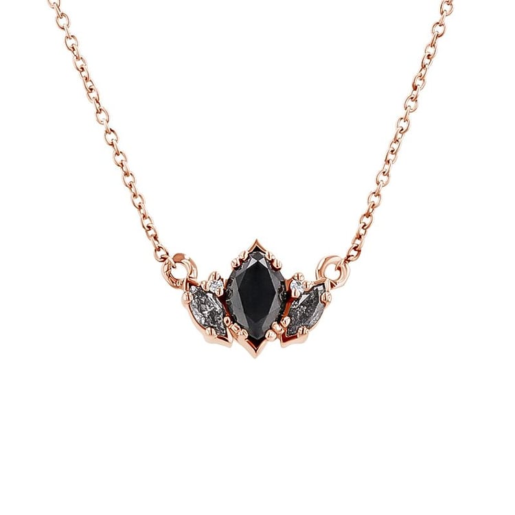 Halskette mit Salt and Pepper Diamanten in Marquise Form Everline 126861