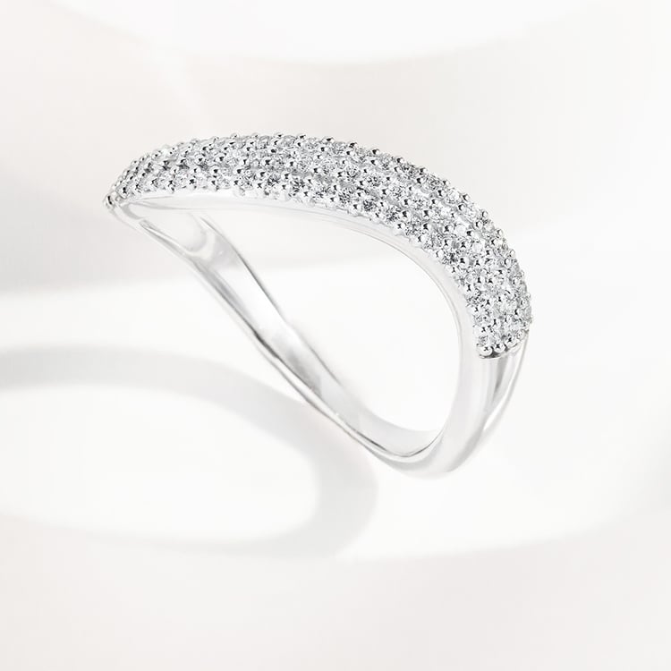 Gewellter halber Eternityring aus Gold mit Diamanten Hjalmar 161563