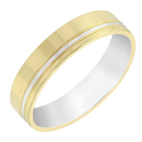 Zweifarbige Eheringe aus Gold mit Diamant Lonnell