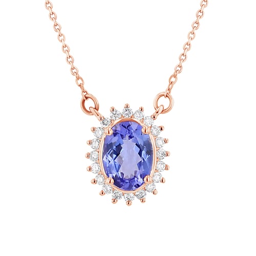 Halskette mit Tansanit und Diamanten Laina