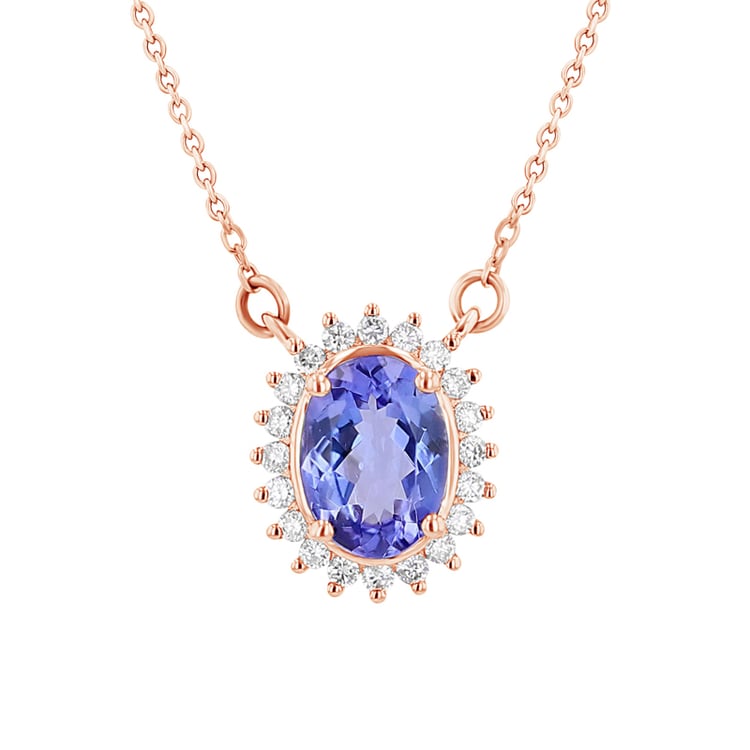 Halskette mit Tansanit und Diamanten Laina 112466