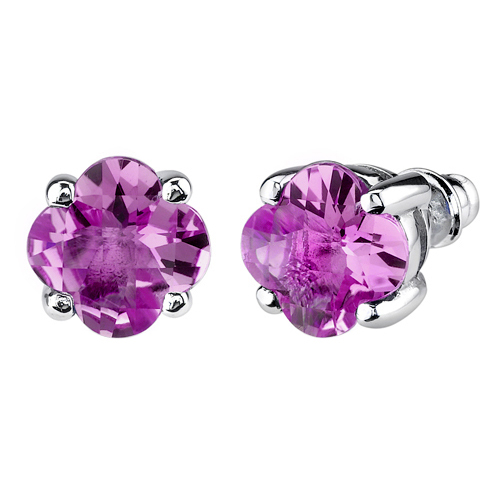 Ohrringe aus Silber mit rosa Saphiren Matylda