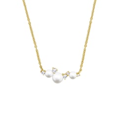 Silberner Perlenanhänger mit weißen Topasen Tahira