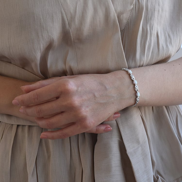 Silberarmband mit Opalen Clio 71511