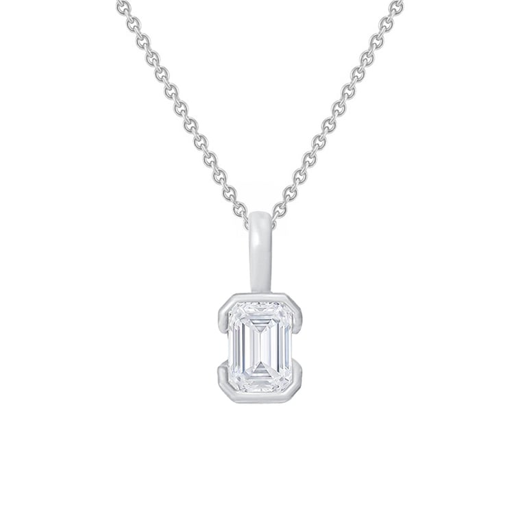 Minimalistischer Anhänger aus Gold mit einem Diamanten in Emerald-Form Lias 163682