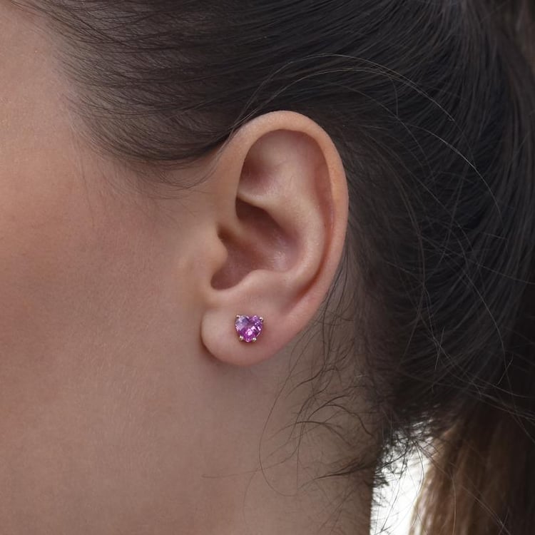 Saphirherzen in goldenen Ohrringen Kaciah 8193