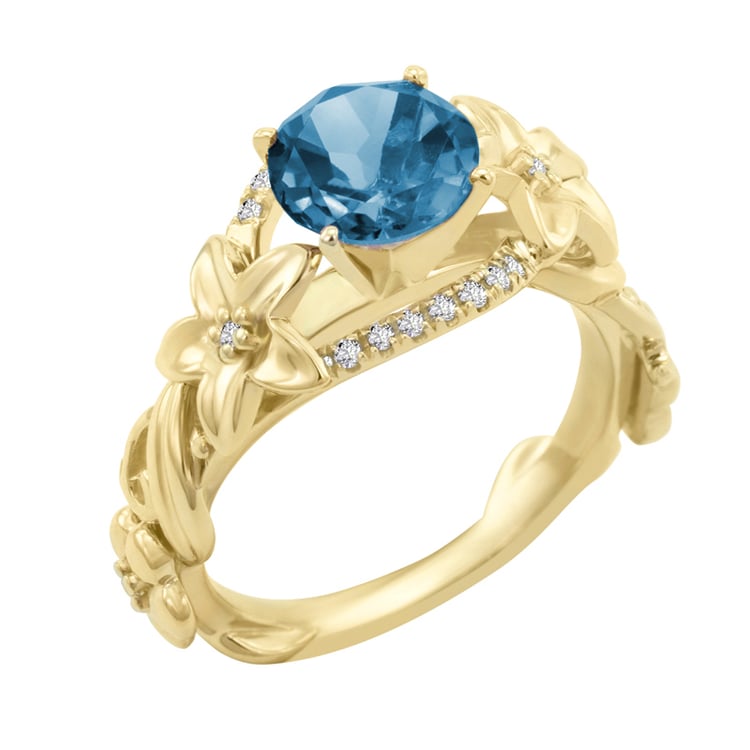 Goldring mit London Topas und Diamanten Garua 21626