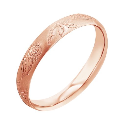 Eheringe mit von Hand gefertigter Rosengravur Danni