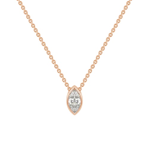 Goldkette mit 0.25ct GIA-zertifiziertem Diamant im Marquiseschliff Rabba
