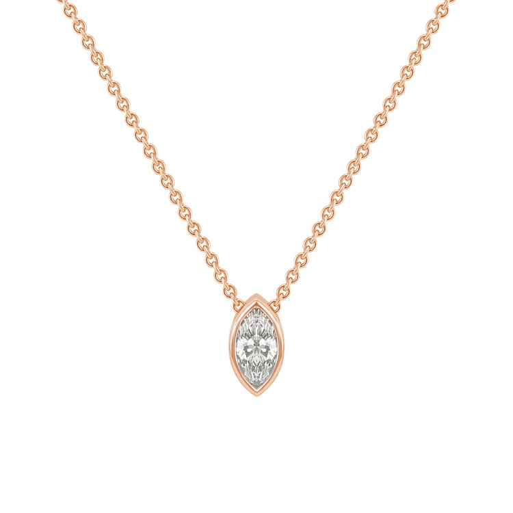 Rosegold Halskette mit Marquiseschliff Diamanten 82794