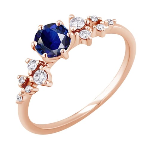 Verlobungsring mit Saphir und Diamanten Olha