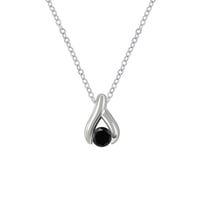 Minimalistischer Anhänger mit schwarzem Diamanten Tilda
