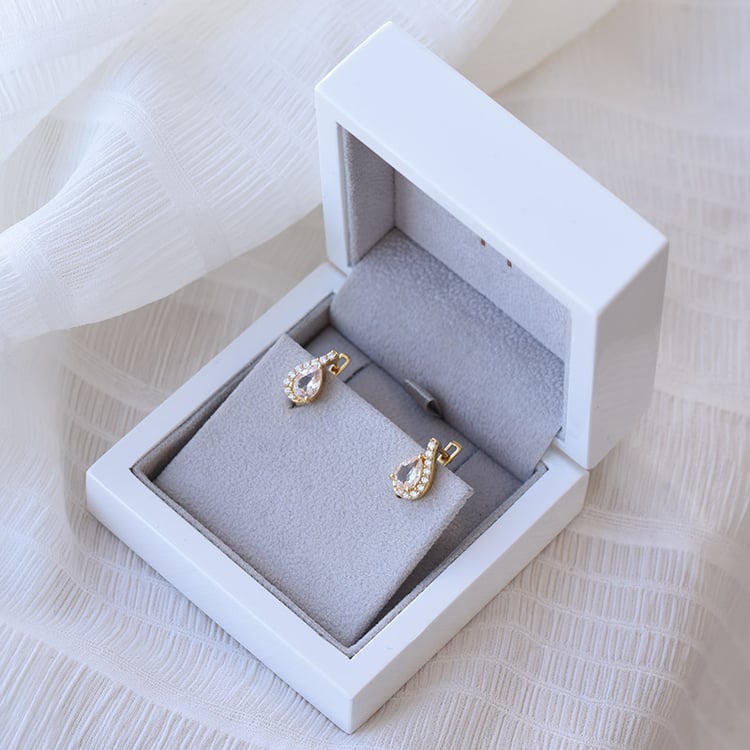 Silberne Ohrringe mit Morganiten und Zirkonia Rina 67957