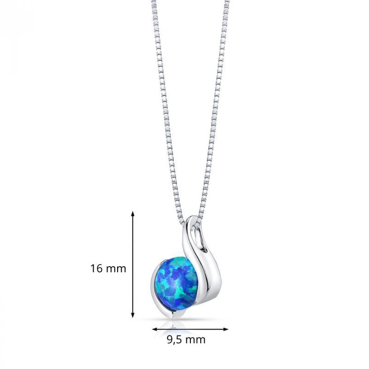 Silbernes Schmuckset mit blauen Opalen Bel 7139