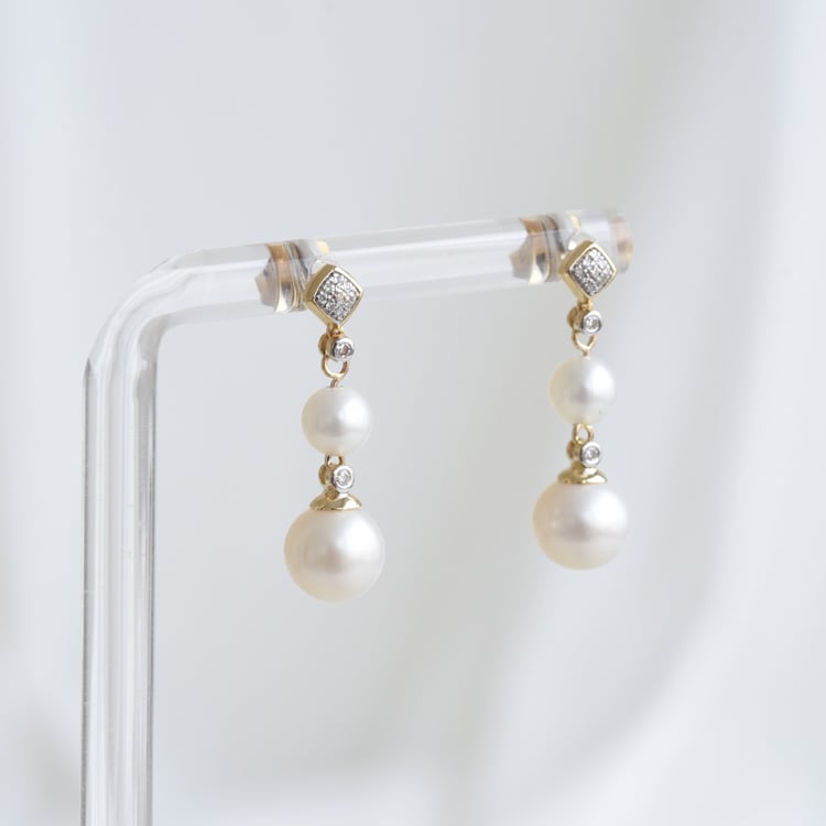 Hängeohrringe mit Perlen und Diamanten Tanisha 86918